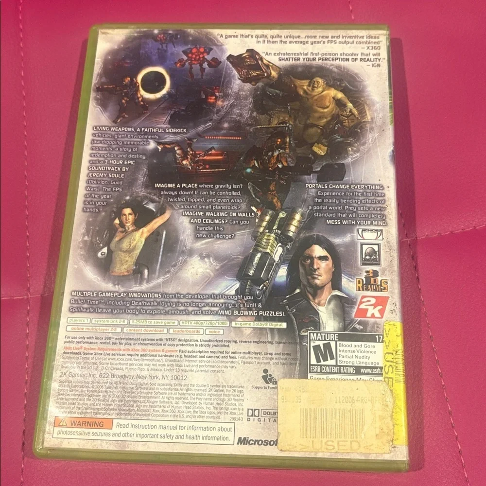 Prey Microsoft Xbox 360 2006 CIB Complete With Manual